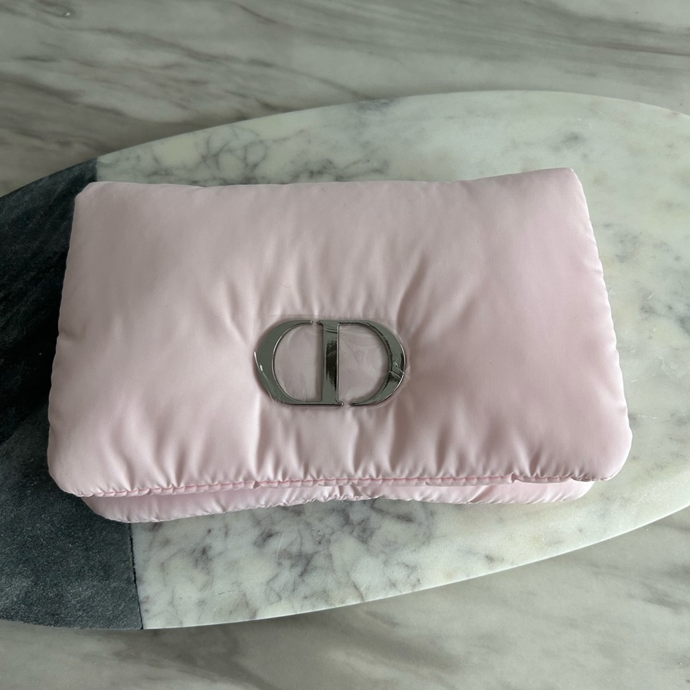 Dior Pink Clutch with Silver Logo